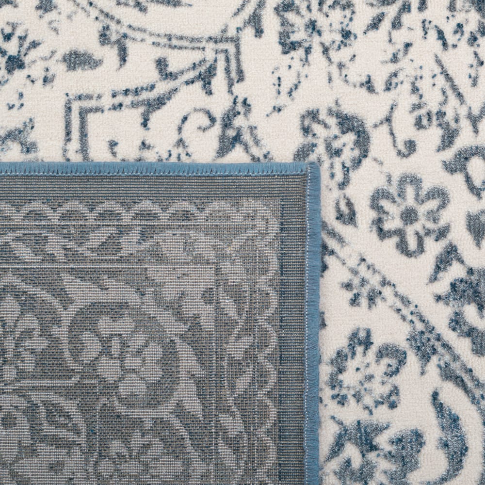 Tapis de transition en viscose bleu/blanc, 122 x 170 cm — vue 4