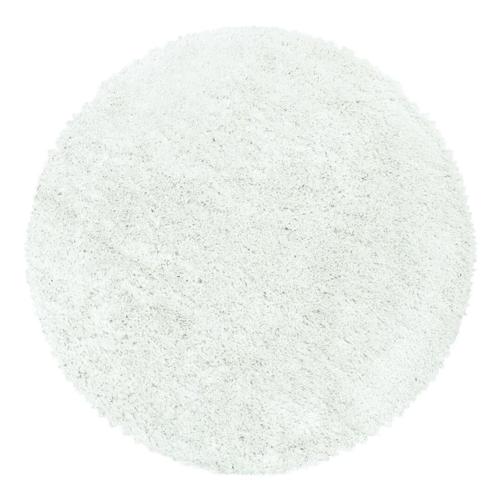 Tapis uni design en polyester blanc Ø 120