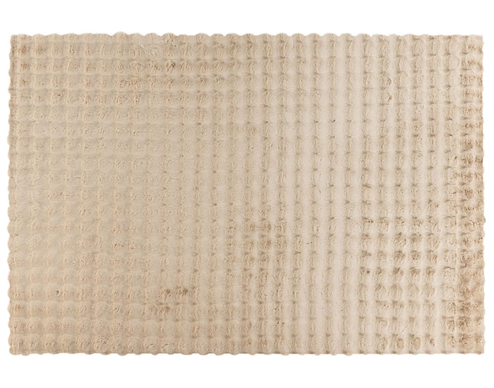 Tapis 120x170 cm en fausse fourrure beige — vue 3