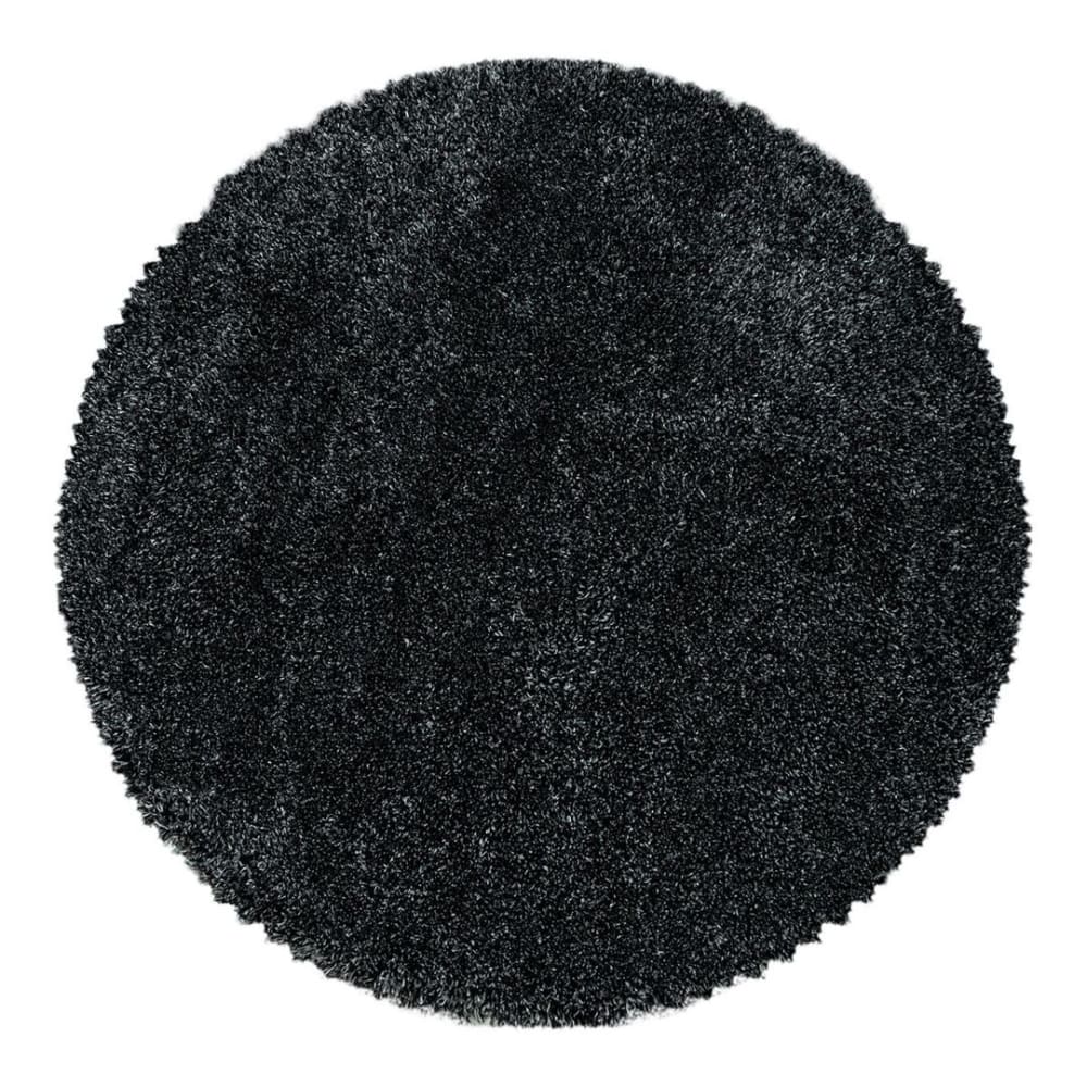 Tapis uni design en polyester anthracite Ø 120