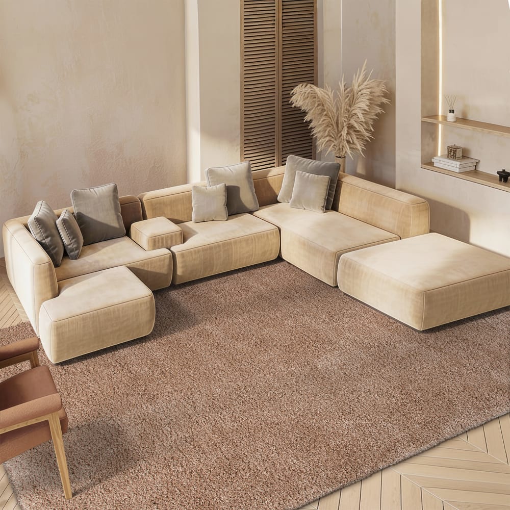 Tapis en polypropylène beige, 122 x 183 cm — vue 3