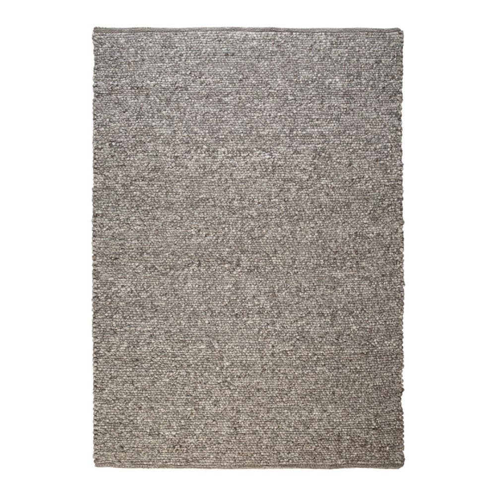 Tapis uni naturel en laine argenté 120x170