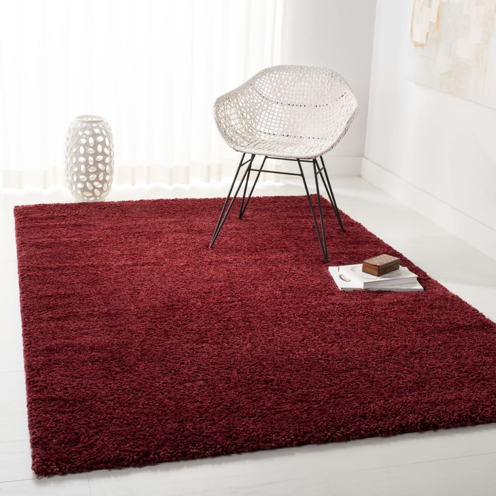 Tapis shag en polypropylène rouge, 122 x 183 cm — vue 3
