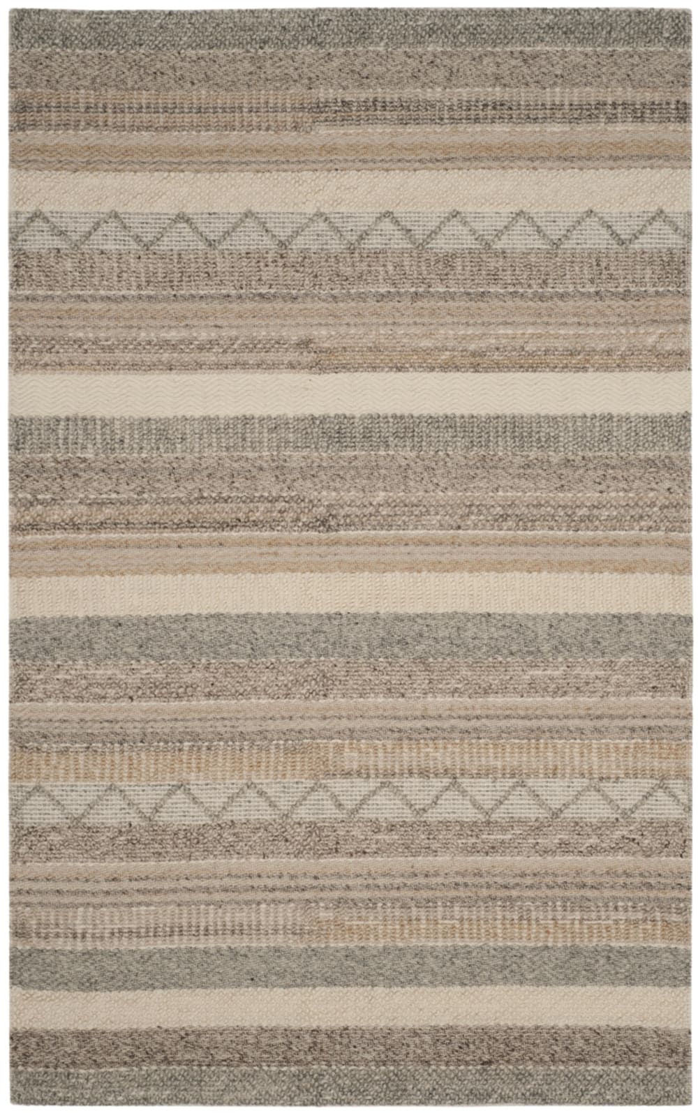 Tapis de transition en laine beige, 122 x 183 cm