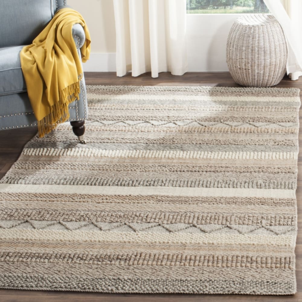 Tapis de transition en laine beige, 122 x 183 cm — vue 3