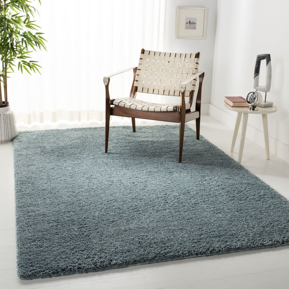 Tapis shag en polypropylène bleu, 122 x 183 cm — vue 3