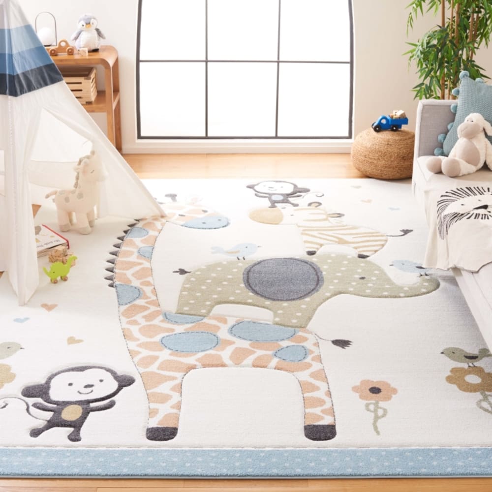 Tapis contemporain en polypropylène blanc, 69 x 122 cm — vue 3