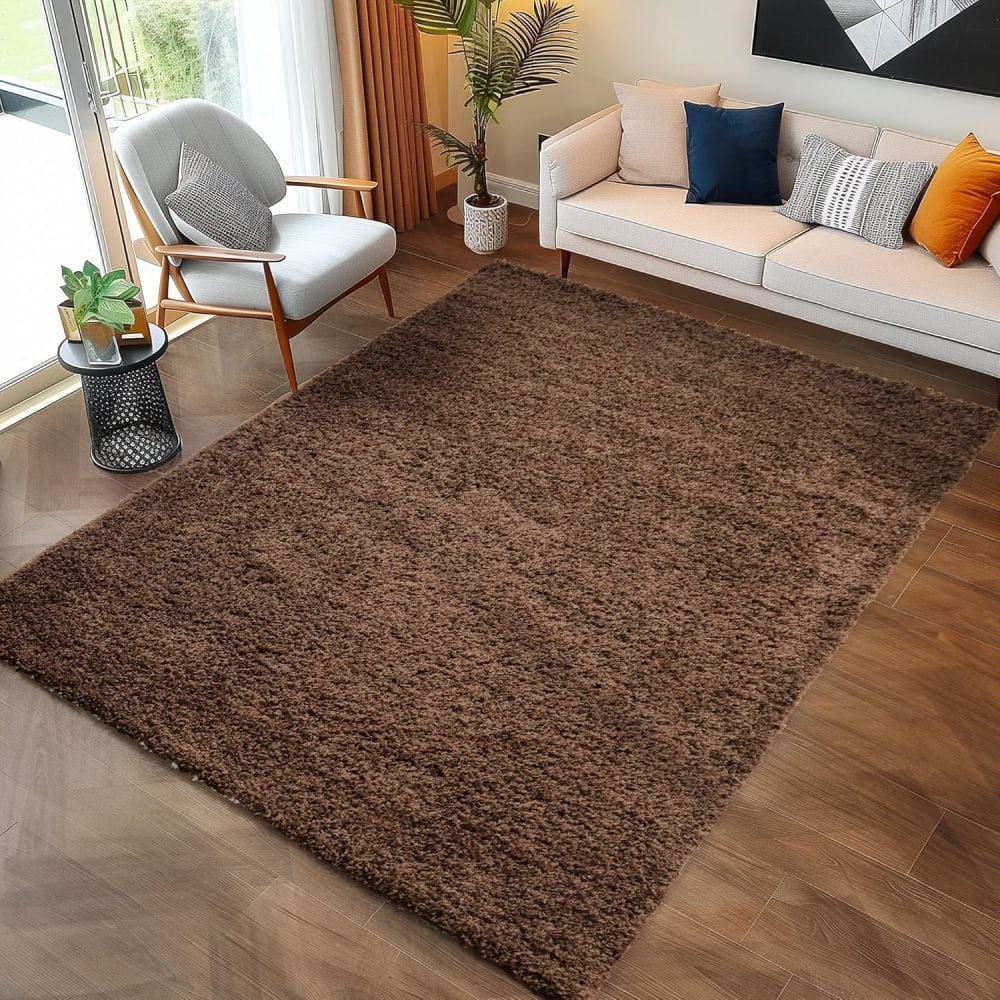 Shaggy - tapis uni à poils longs - marron 120 x 170 cm — vue 3