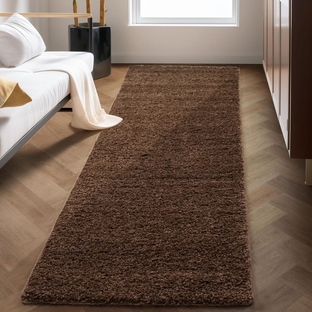 Shaggy - tapis uni à poils longs - marron 120 x 170 cm — vue 4
