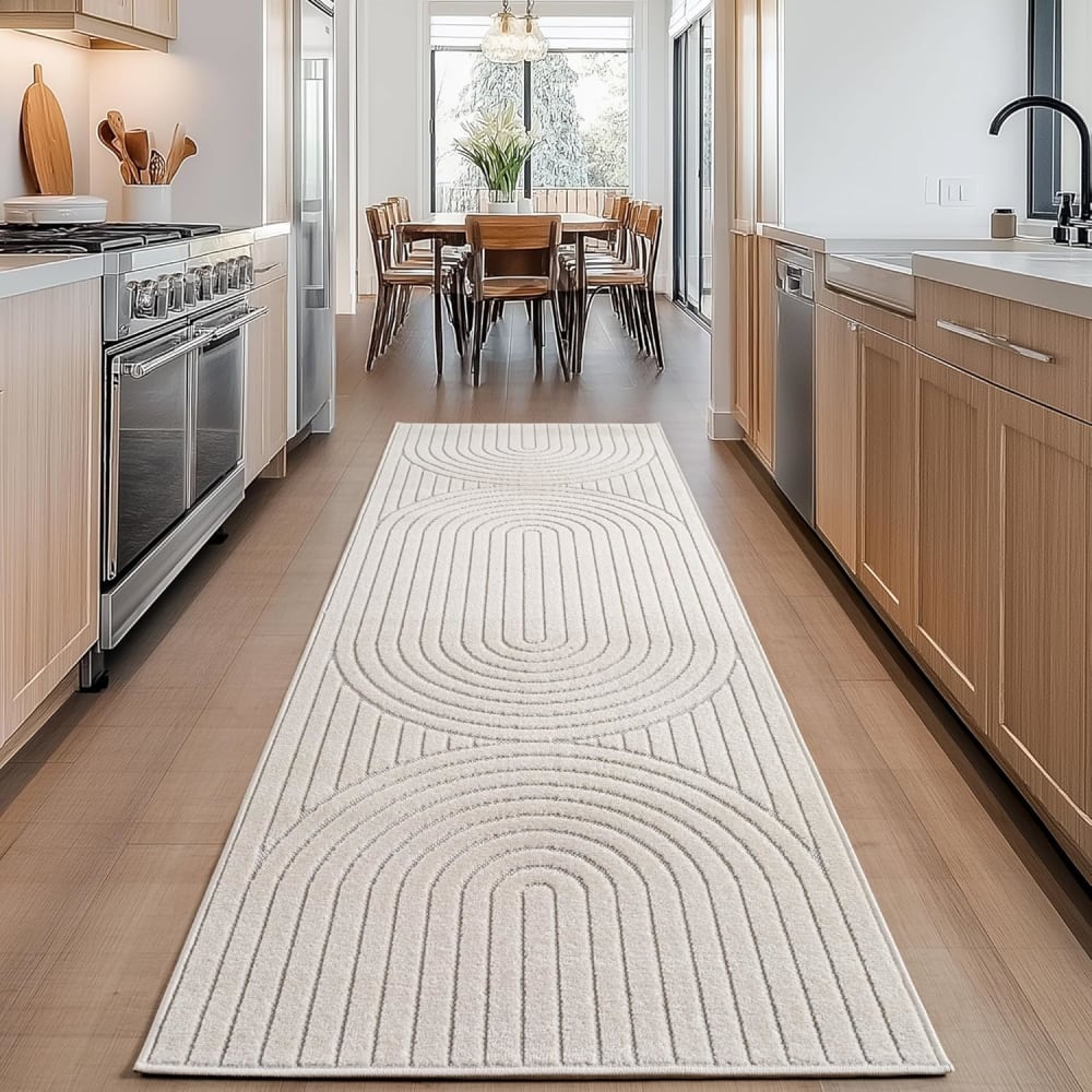 Tapis poils courts à relief paola crème 120x170cm — vue 4