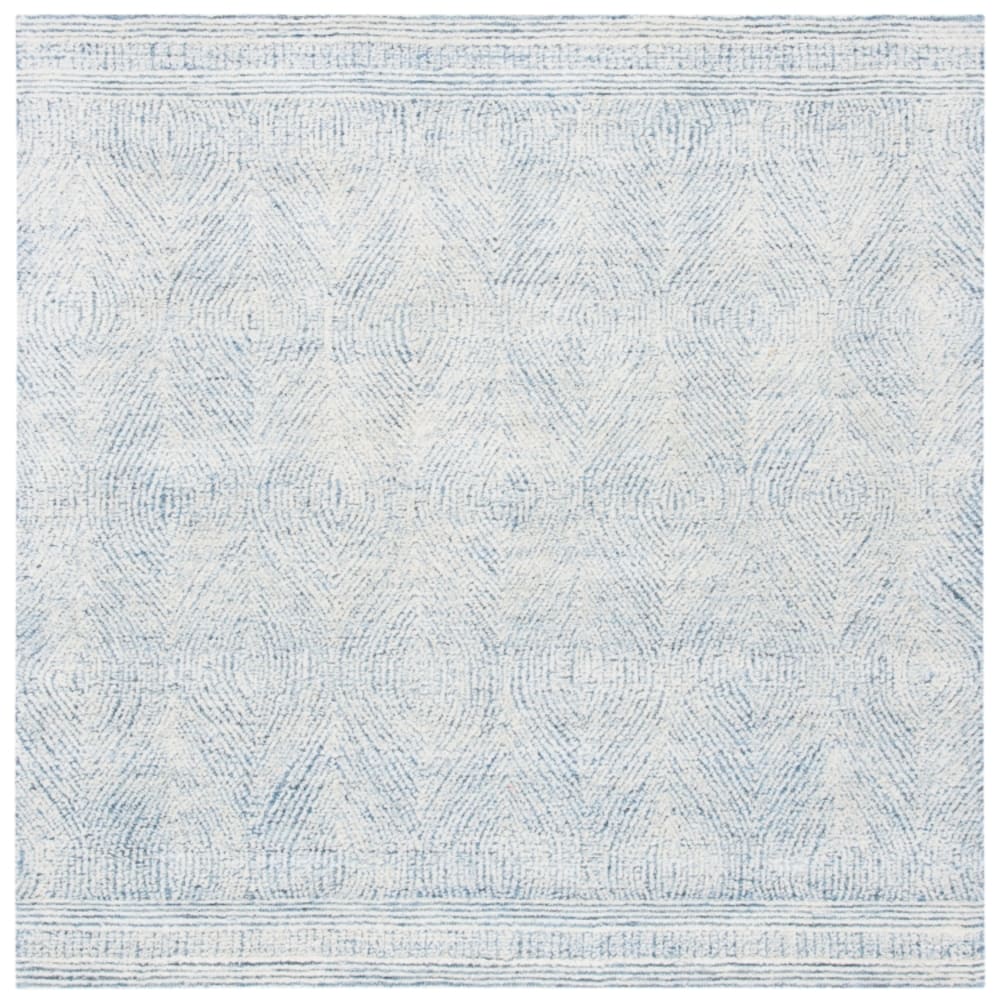Tapis laine ivoire/bleu 122 x 122 cm