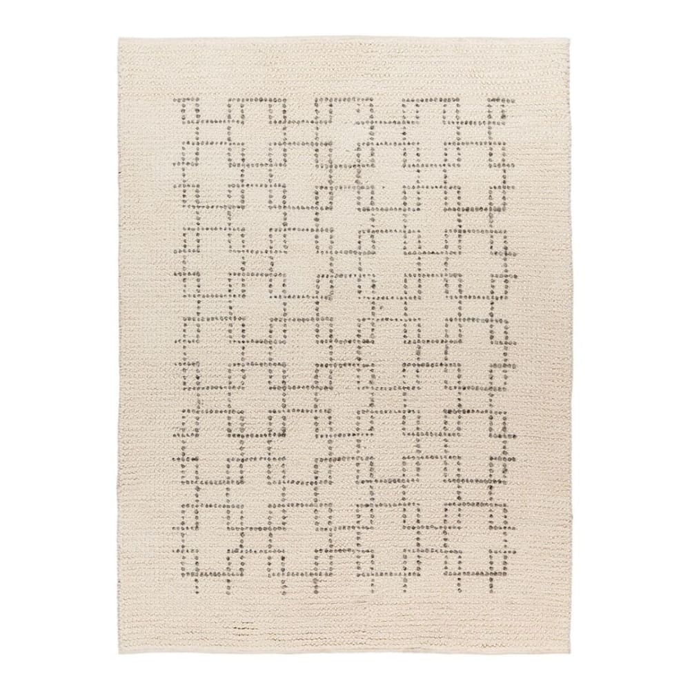 Tapis géométrique design en laine crème 120x170