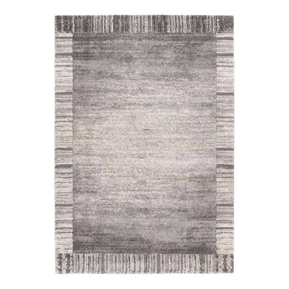 Tapis géométrique contemporaine en polypropylène gris 120x170
