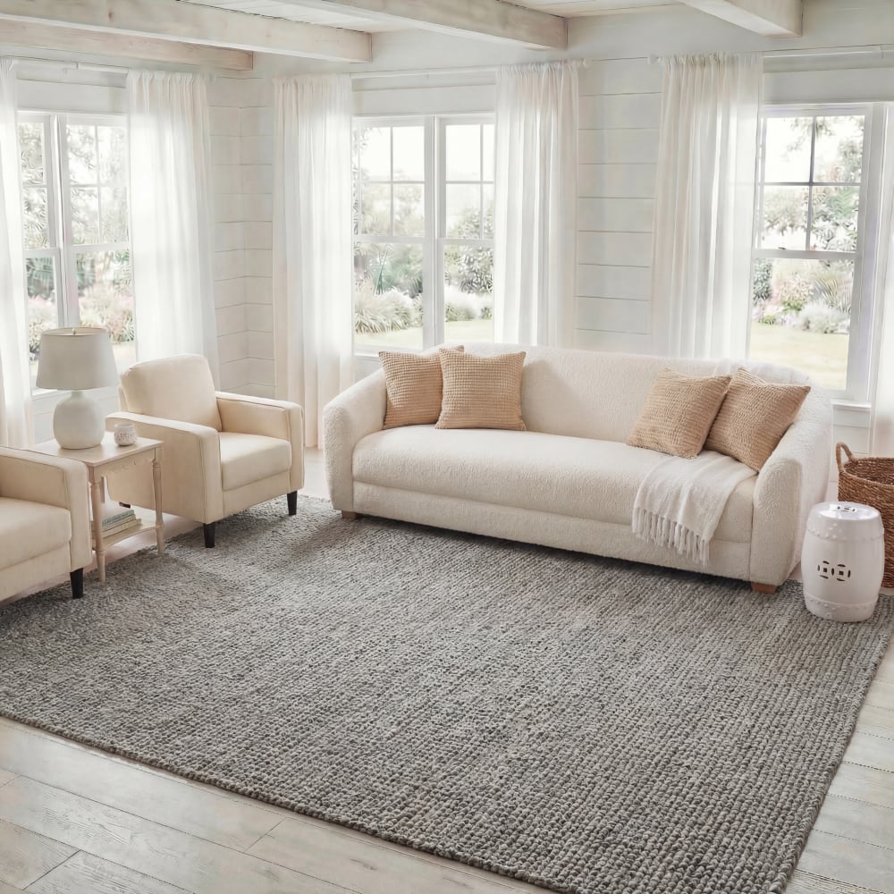 Tapis en jute gris, 122 x 122 cm — vue 3