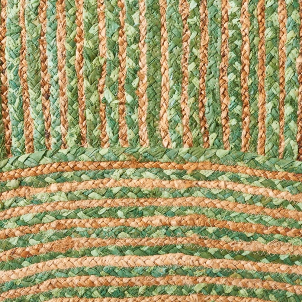 Tapis côtier en jute vert/beige, 122 x 122 cm — vue 4