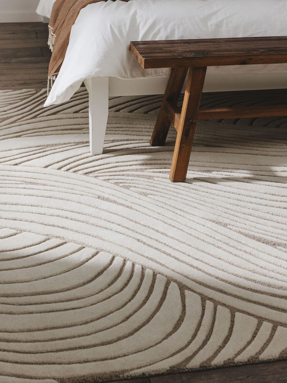 Tapis de laine crème/taupe 120x170 — vue 4