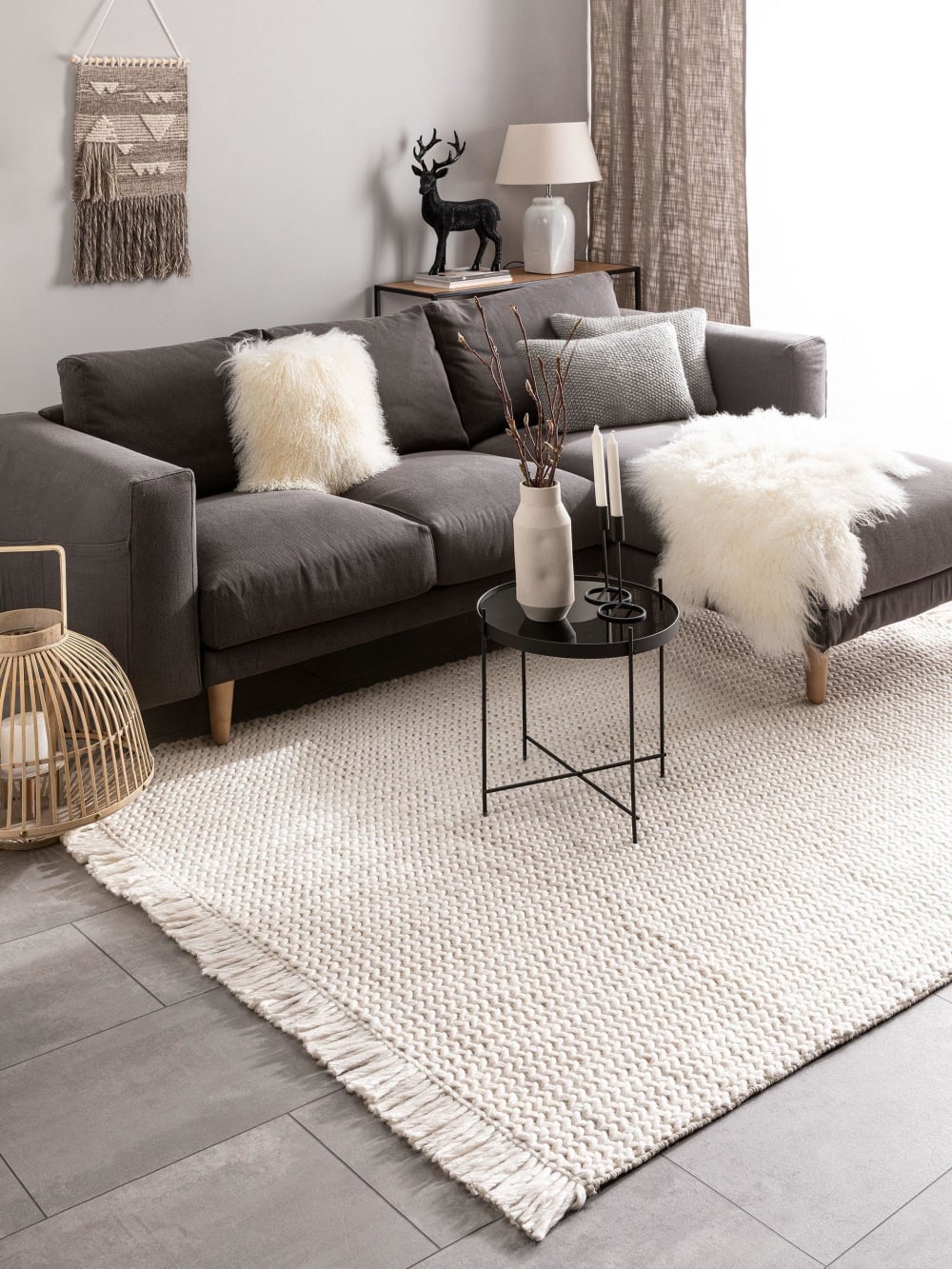 Tapis de laine ivory 120x170 — vue 3
