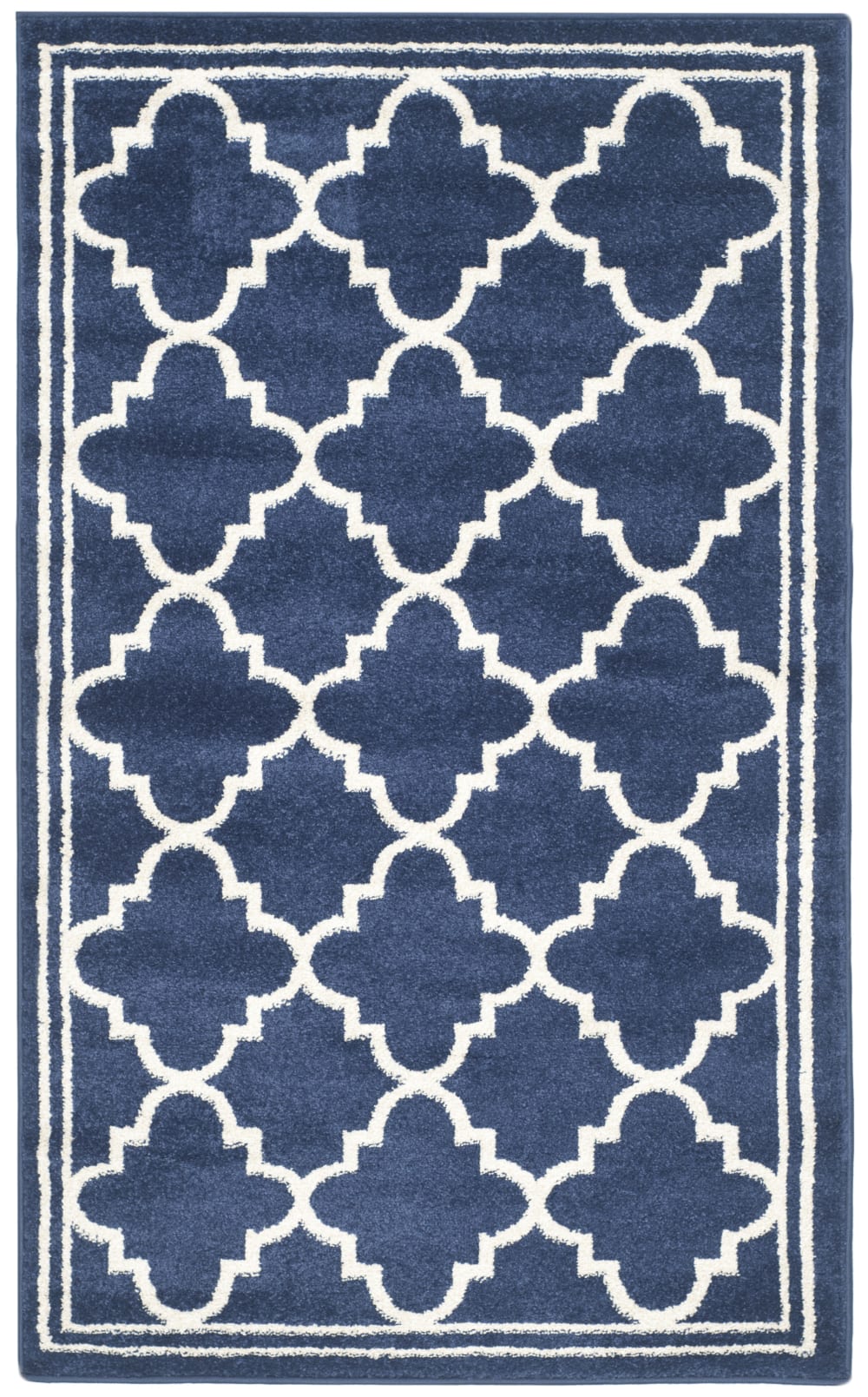 Tapis treillis marocain en polypropylène bleu/beige, 122 x 183 cm