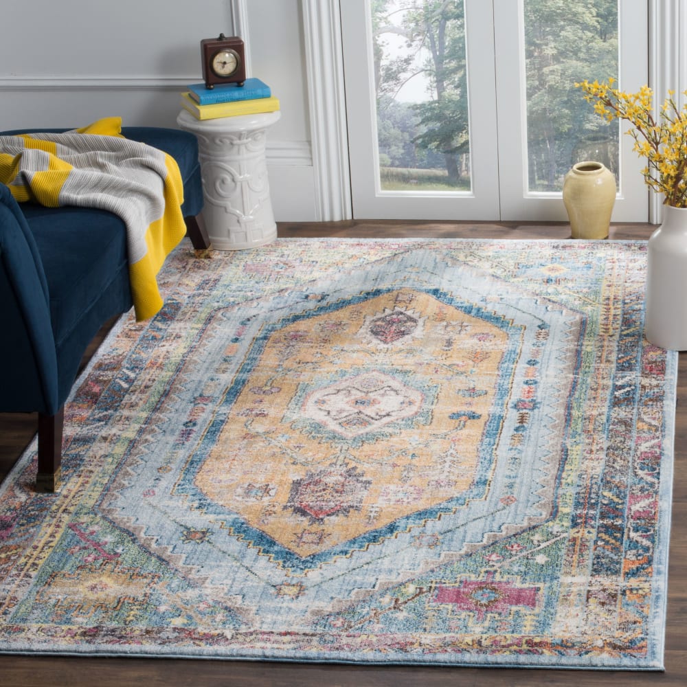 Tapis de transition en polyester bleu/brun, 122 x 183 cm — vue 3