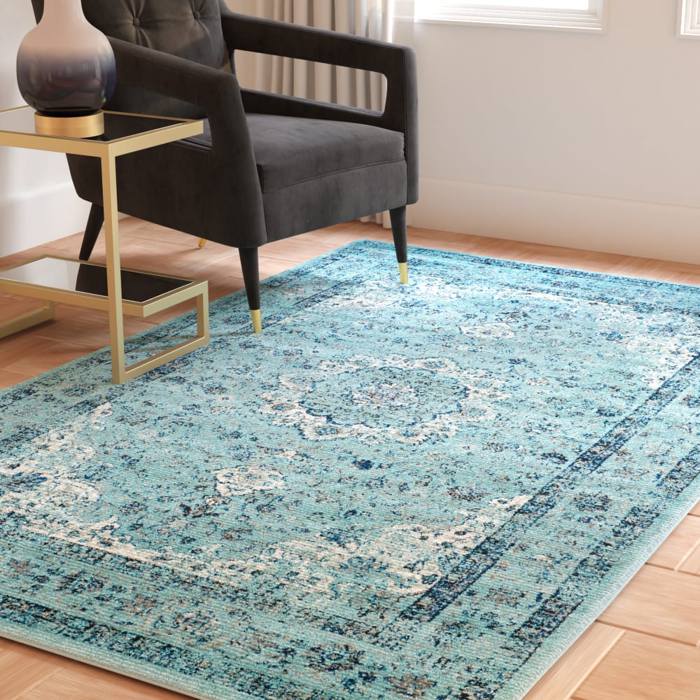 Tapis de transition en polypropylène bleu, 122 x 183 cm — vue 3