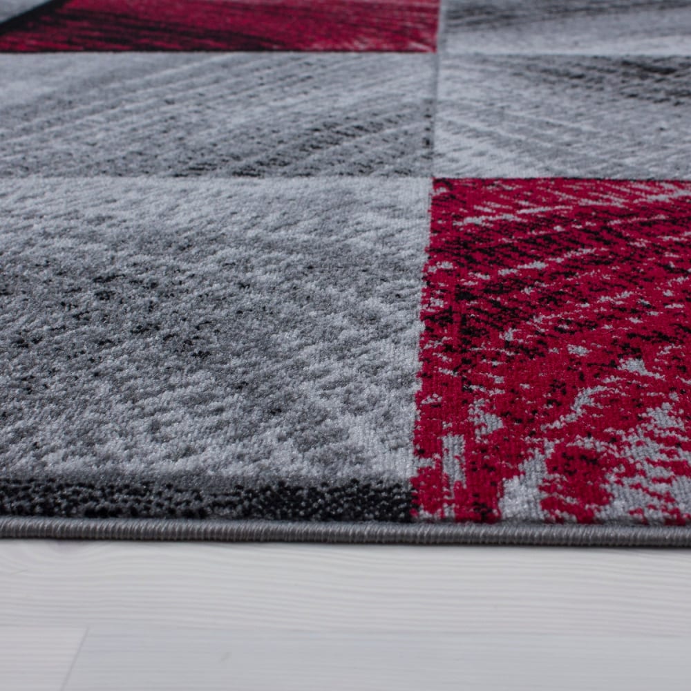 Tapis à motifs carreaux en damier rouge 120x170cm — vue 3