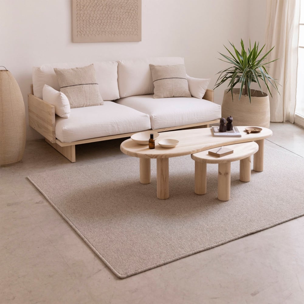 Tapis 100% laine couleur Gris clair 120x180 cm — vue 3