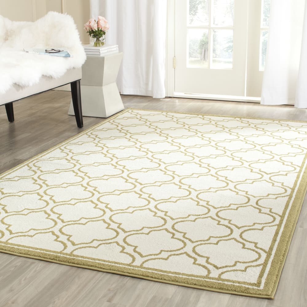 Tapis treillis en polypropylène blanc/vert, 122 x 183 cm — vue 3