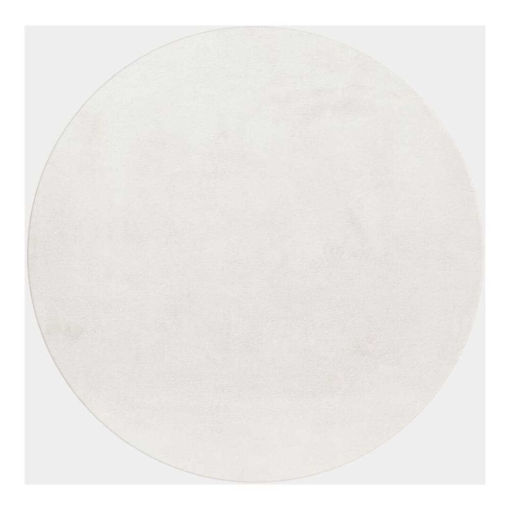 Tapis uni design en polyester crème Ø 120