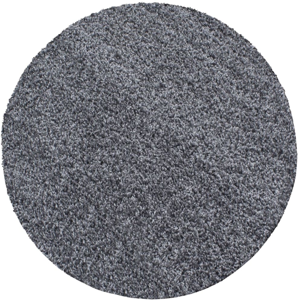 SHAGGY - Tapis Uni Rond - Gris 120 x 120 cm