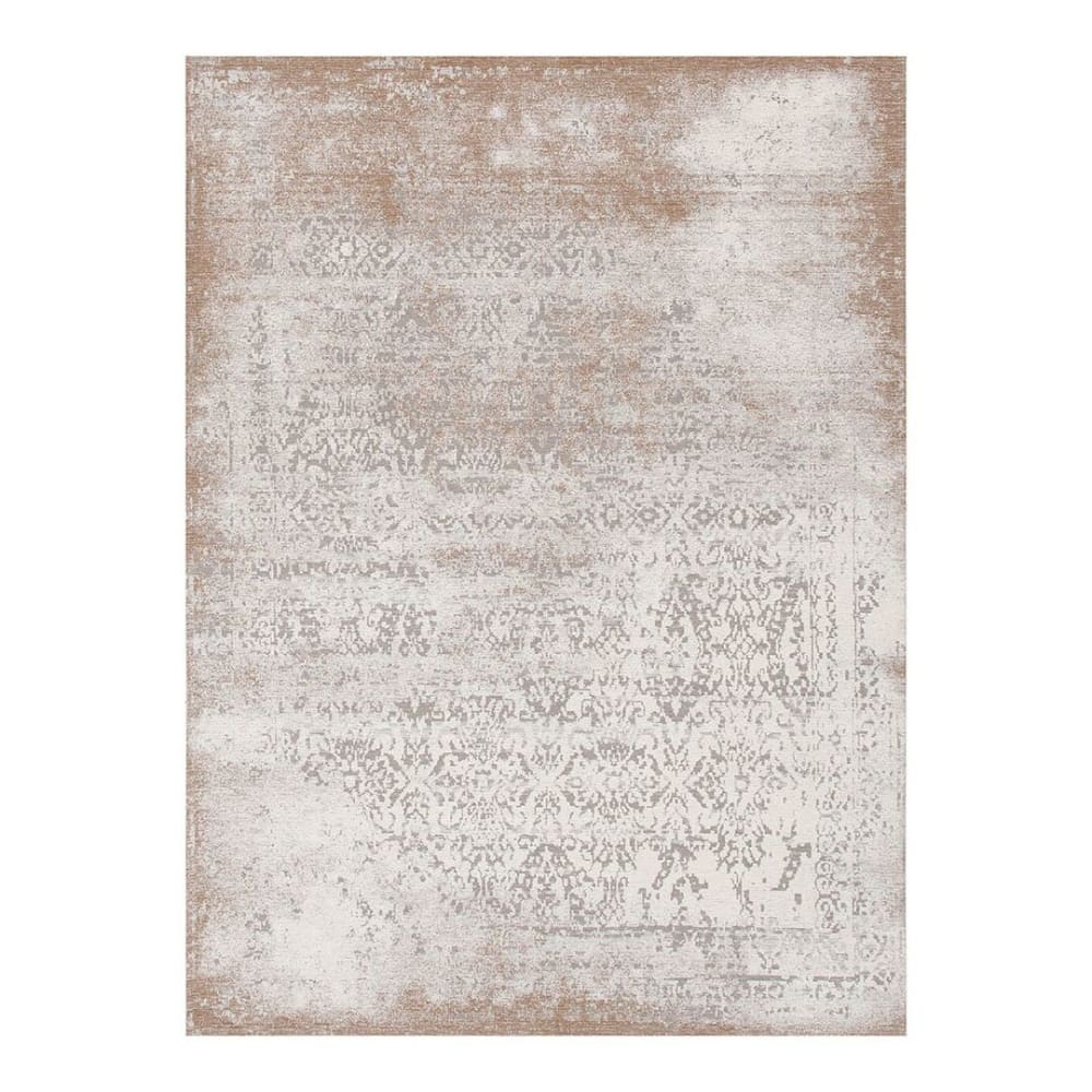 Tapis rayé vintage en polyester beige 120x170
