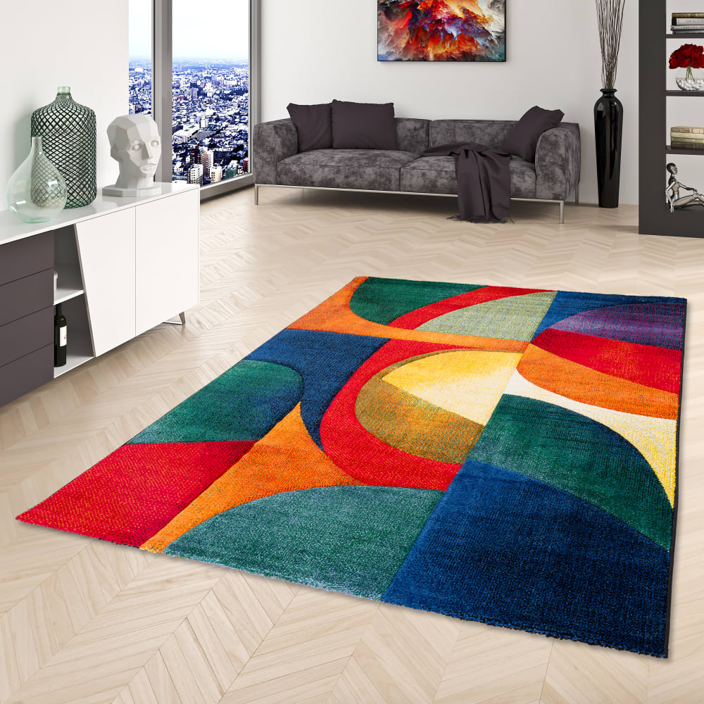 Tapis design moderne pétrole 120x170 cm — vue 3