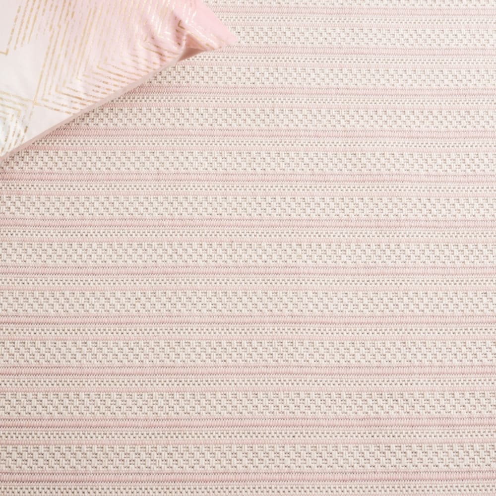 Tapis contemporain en coton rose/blanc, 122 x 183 cm — vue 4
