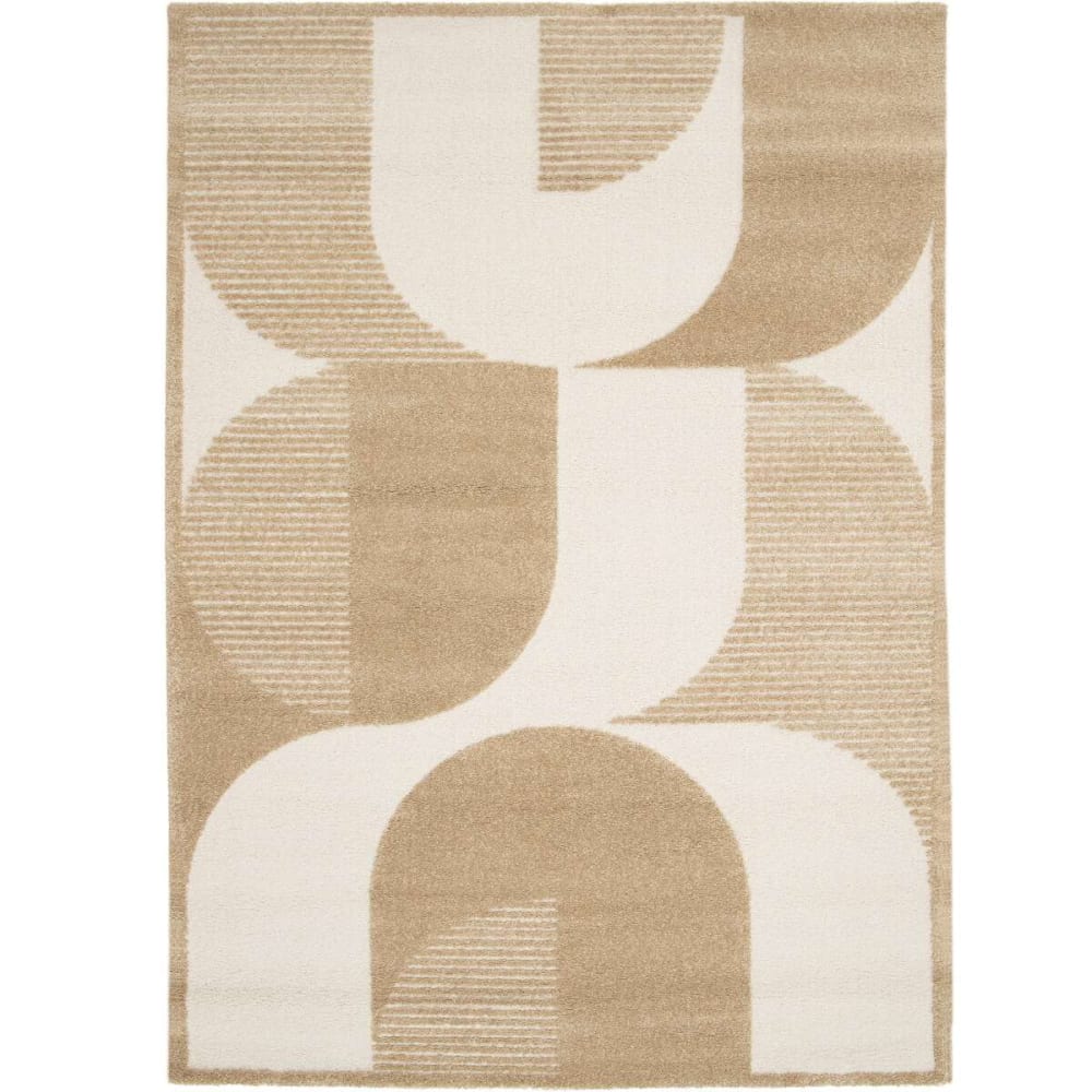 Tapis à reliefs doux à relief géométrique beige 120x170