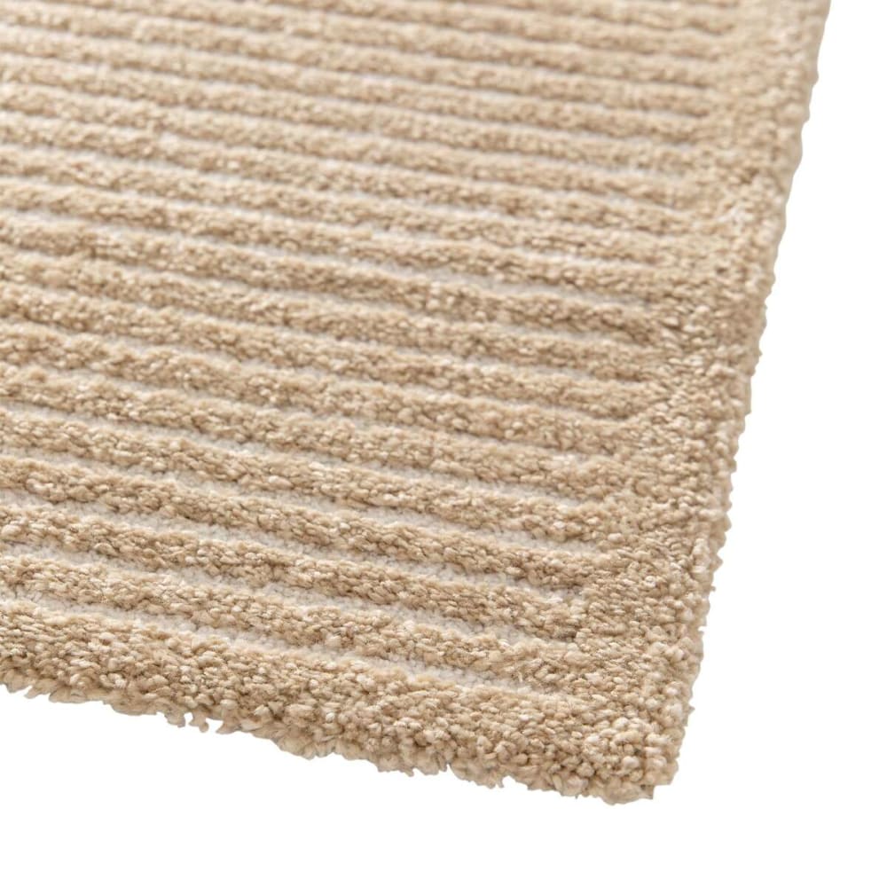 Tapis à reliefs doux à relief géométrique beige 120x170 — vue 4
