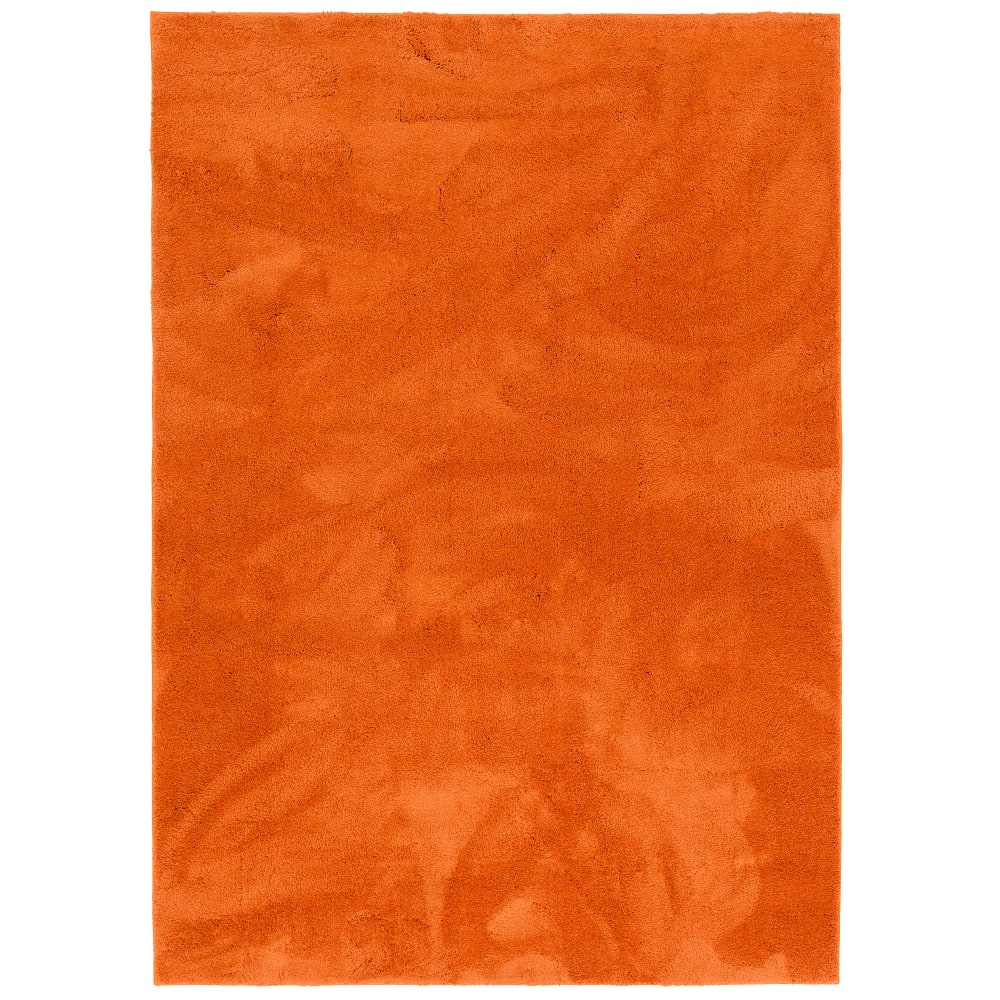 Tapis à poils longs doux uni orange 120x170 cm