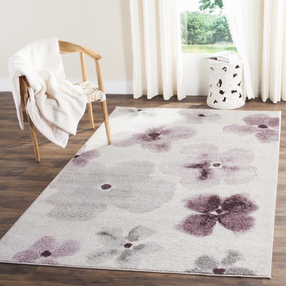 Tapis contemporain en polypropylène blanc/violet, 122 x 183 cm — vue 3