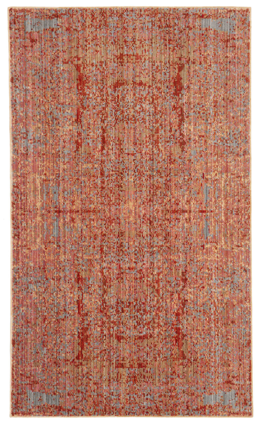 Tapis métro-mod en polyester rose/multicolore, 122 x 183 cm