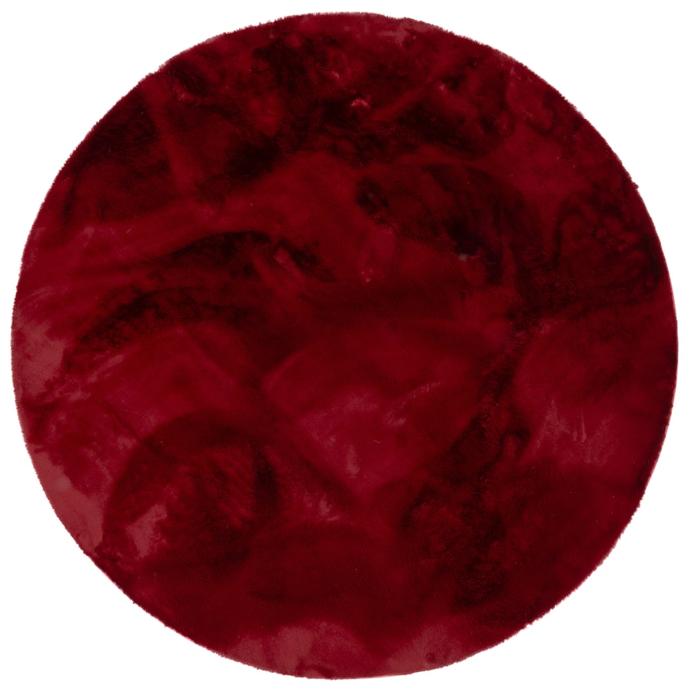 Tapis rond en fausse - fourrure