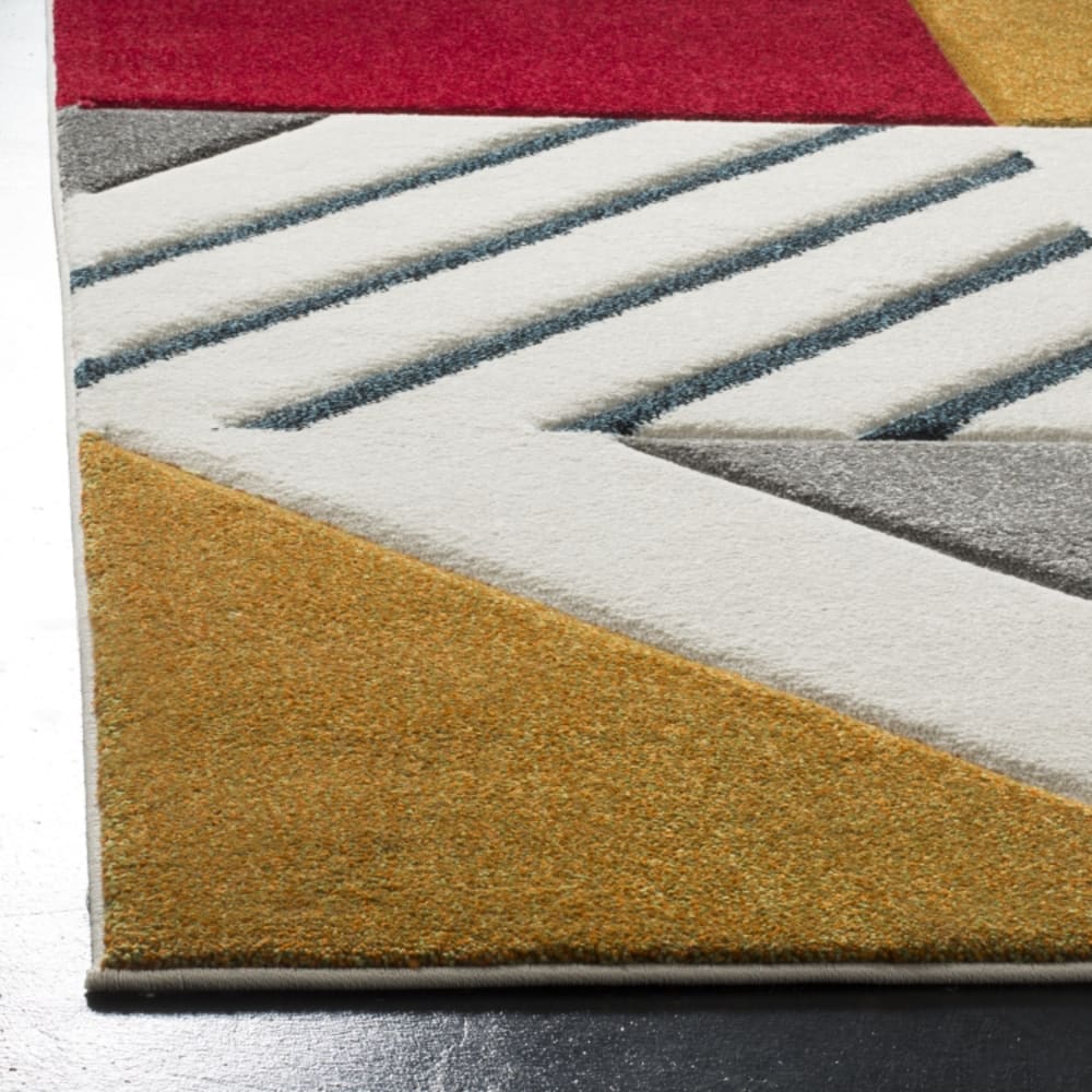Tapis contemporain en polypropylène blanc/bleu, 69 x 122 cm — vue 4