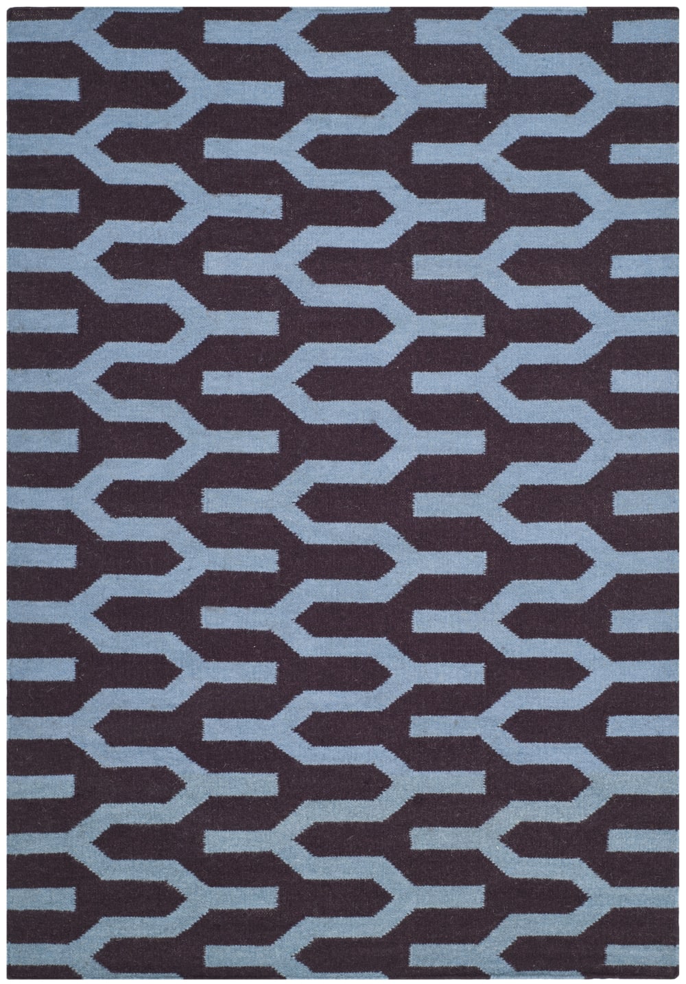 Tapis laine bleu 122
