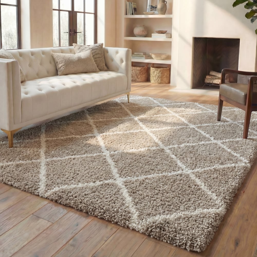 Polypropylen-Teppich in Beige/Weiß, 122 x 183 cm - Maisons Du