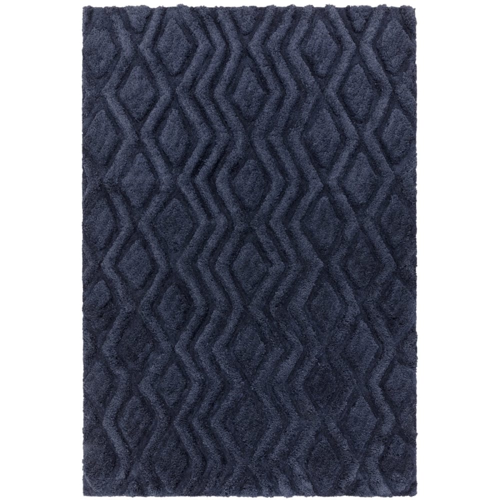 Tapis de salon en polyester bleu marine 120x170 cm