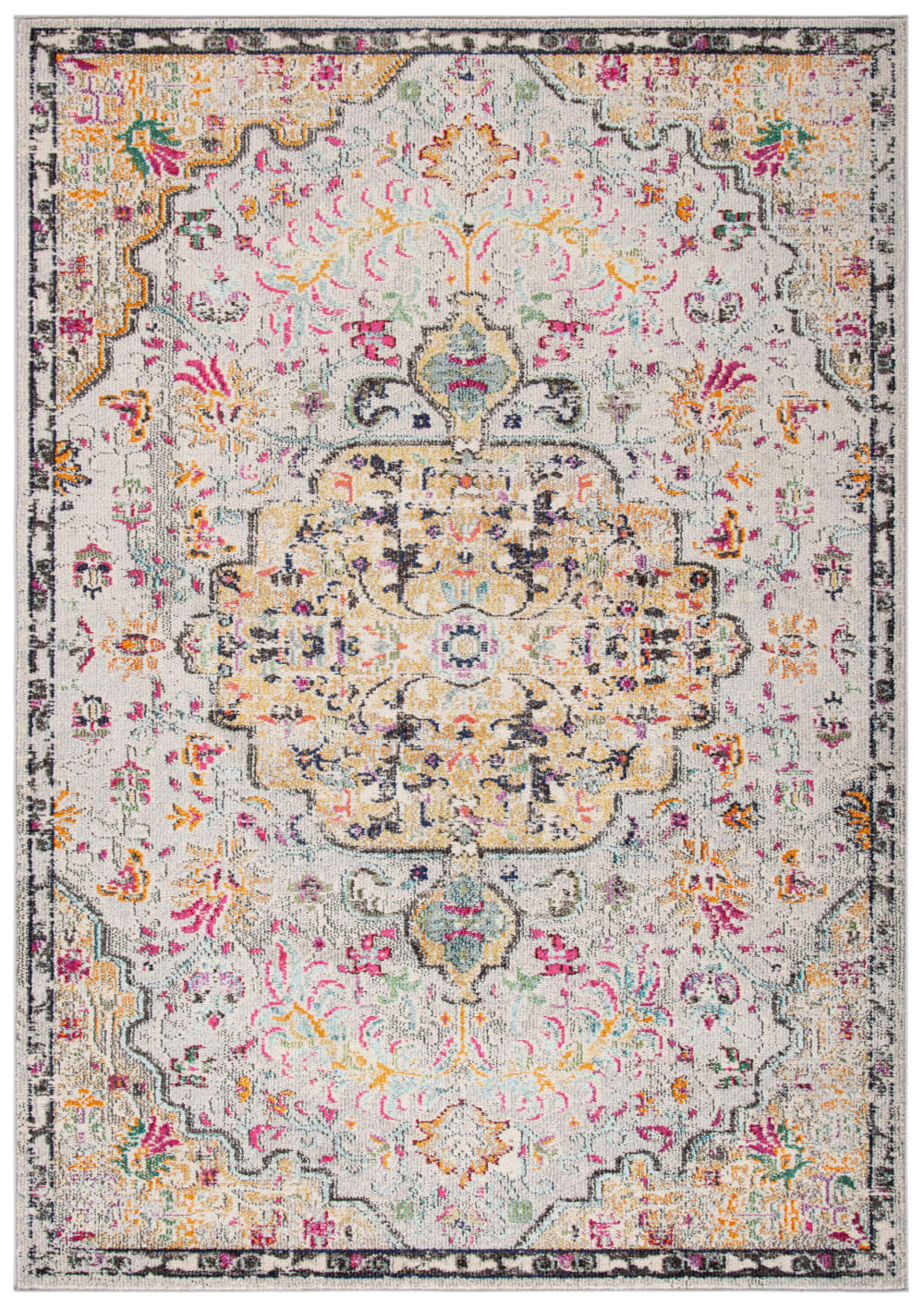 Tapis de transition en polypropylène gris/or, 122 x 183 cm