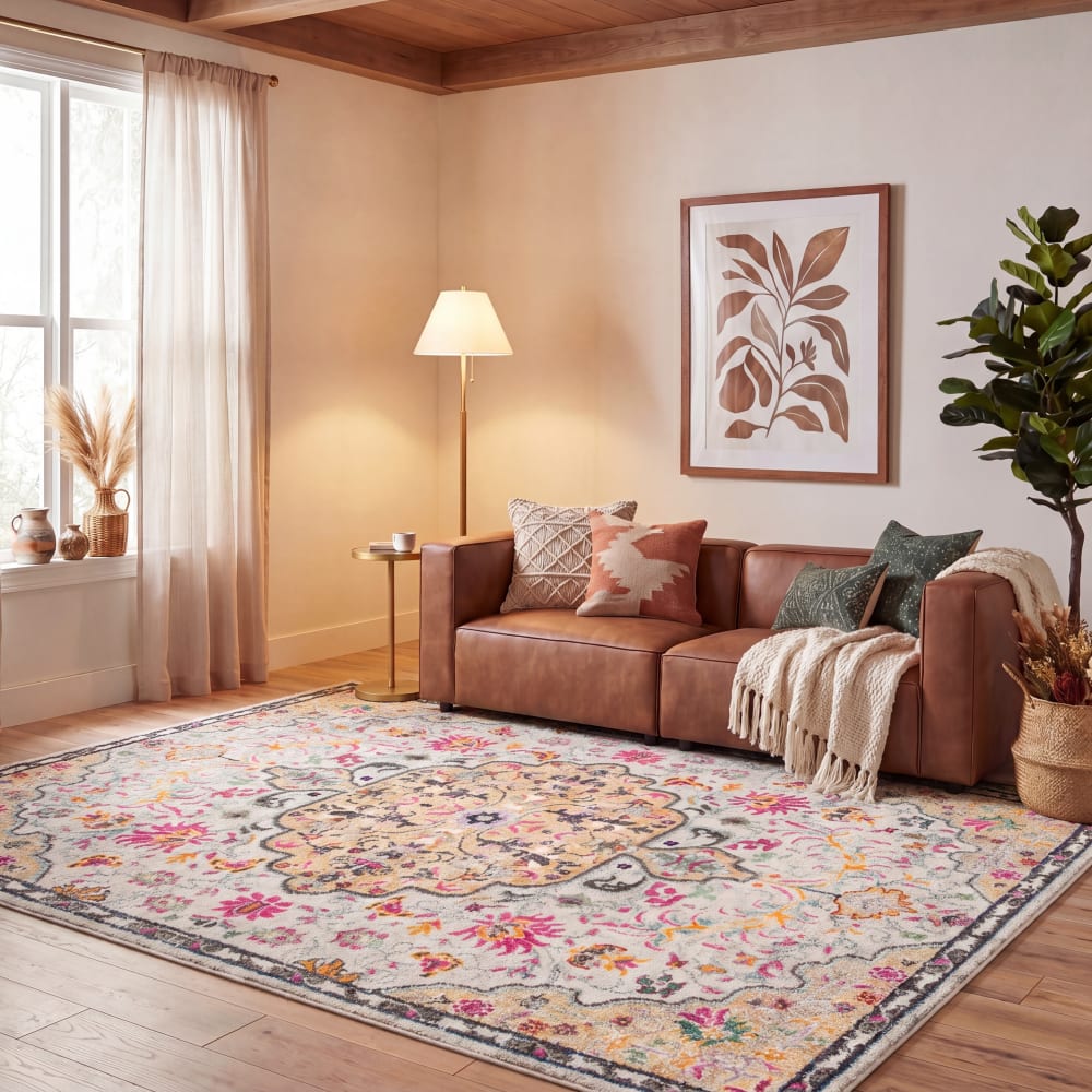 Tapis de transition en polypropylène gris/or, 122 x 183 cm — vue 3