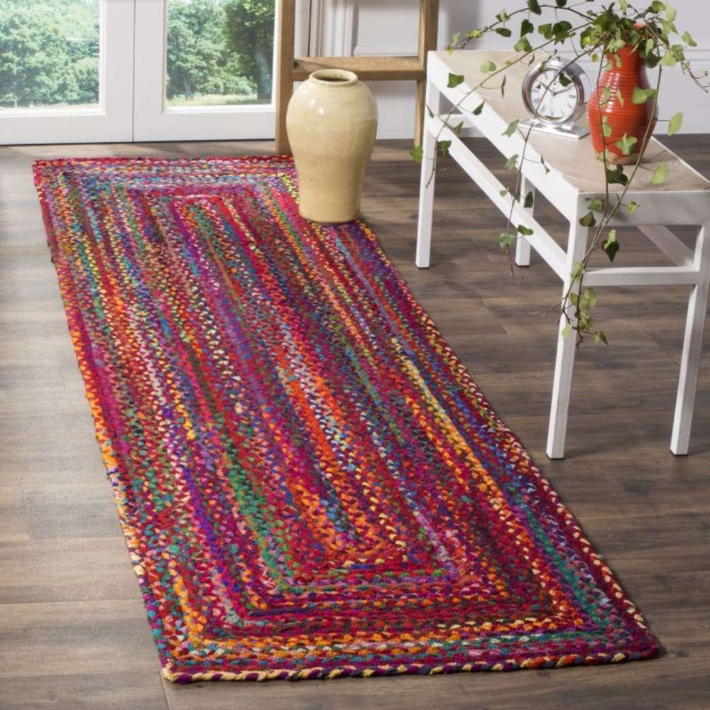 Tapis cotton rouge/multicolore 76 x 122 cm