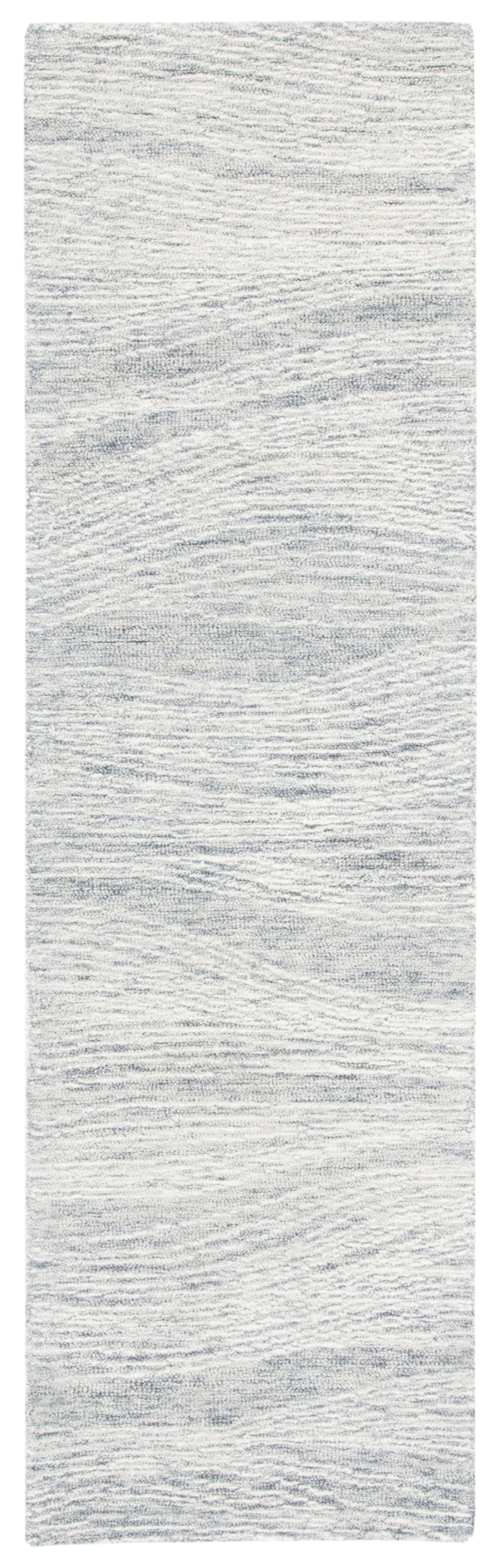 Tapis moderne contemporain en laine gris/blanc, 69 x 122 cm