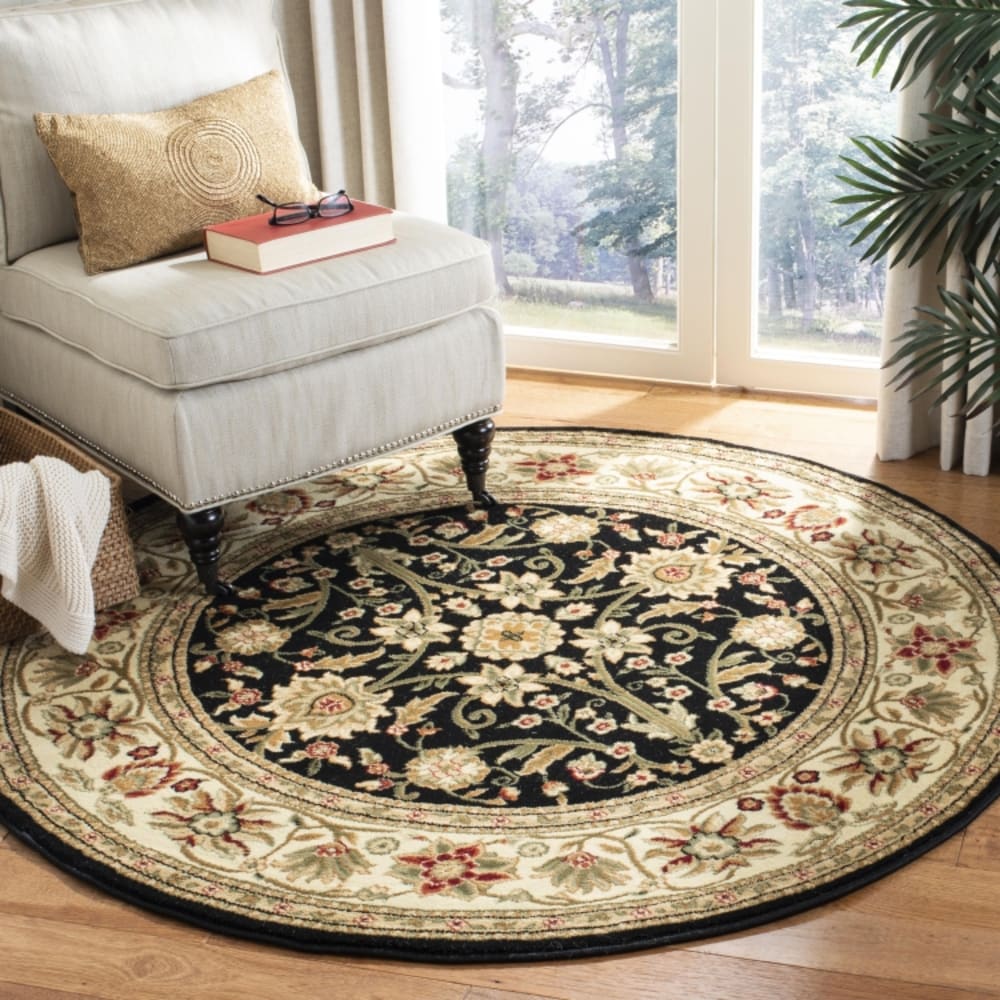 Tapis traditional en polypropylène vert/blanc, 122 cm — vue 3