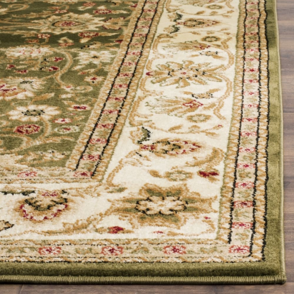 Tapis traditional en polypropylène vert/blanc, 122 cm — vue 4