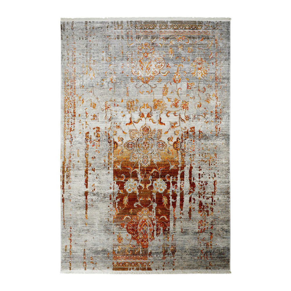 Tapis rayé vintage en polyester terre 120x170