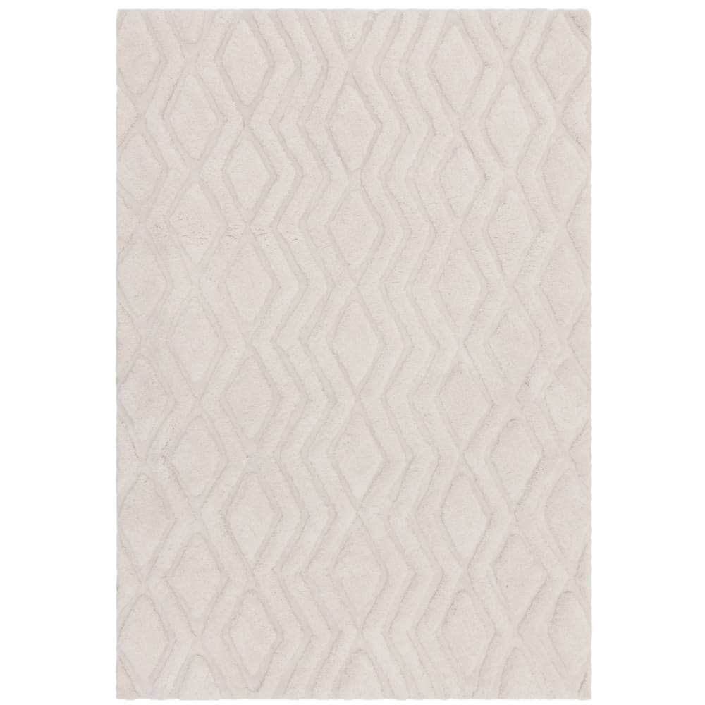 Tapis de salon en polyester blanc cassé 120x170 cm